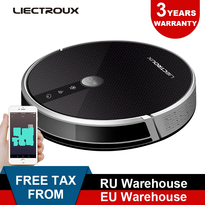 

2021 Hot LIECTROUX Robot Vacuum Cleaner C30B, 3000Pa Suction,Map Navigation,withMemory, WiFi App,Electric Water Tank,Brush Motor