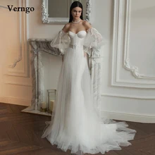 Verngo Modern Lace Tulle Wedding Dresses Puff Long Sleeves Sweetheart Satin Top Sweep Train Bridal Gowns 2021 Vestido de novia
Verngo Modern Lace Tulle Wedding Dresses Puff Long Sleeves Sweetheart Satin Top Sweep Train Bridal Gowns 2021 Vestido de novia