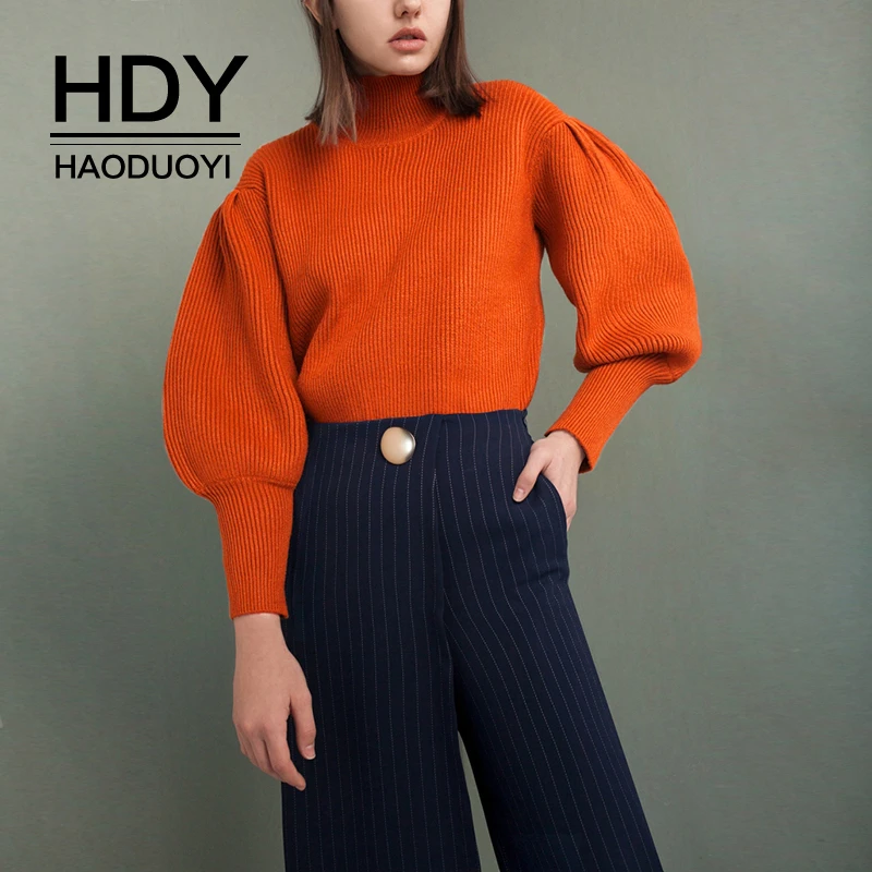 HDY Haoduoyi Autumn Fashion Trend Retro Personality Simple Loose Solid Color Half-high Collar Lantern Sleeve Bottoming Sweater
HDY Haoduoyi Autumn Fashion Trend Retro Personality Simple Loose Solid Color Half-high Collar Lantern Sleeve Bottoming Sweater