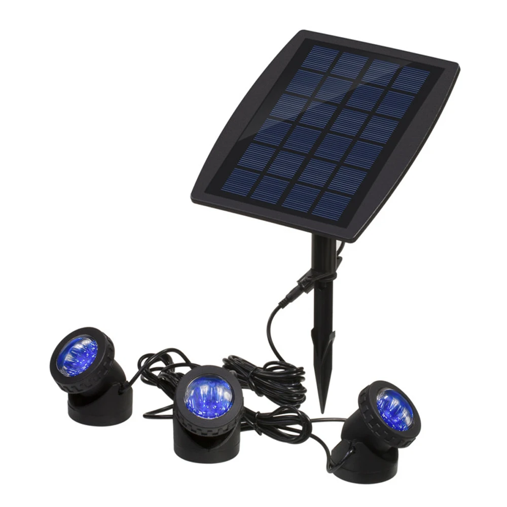 18 LEDs by 3 Angle Adjustable Lamps Separate solar panel Submersible Solar Pond Lights
18 LEDs by 3 Angle Adjustable Lamps Separate solar panel Submersible Solar Pond Lights