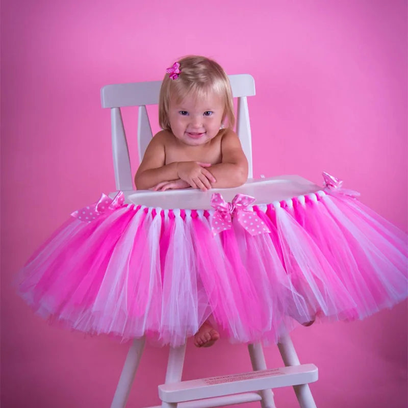 

Highchair High chair Tutu skirt baby boy girl 1st First one year old Birthday decoration favor gift backdrop banner photo prop