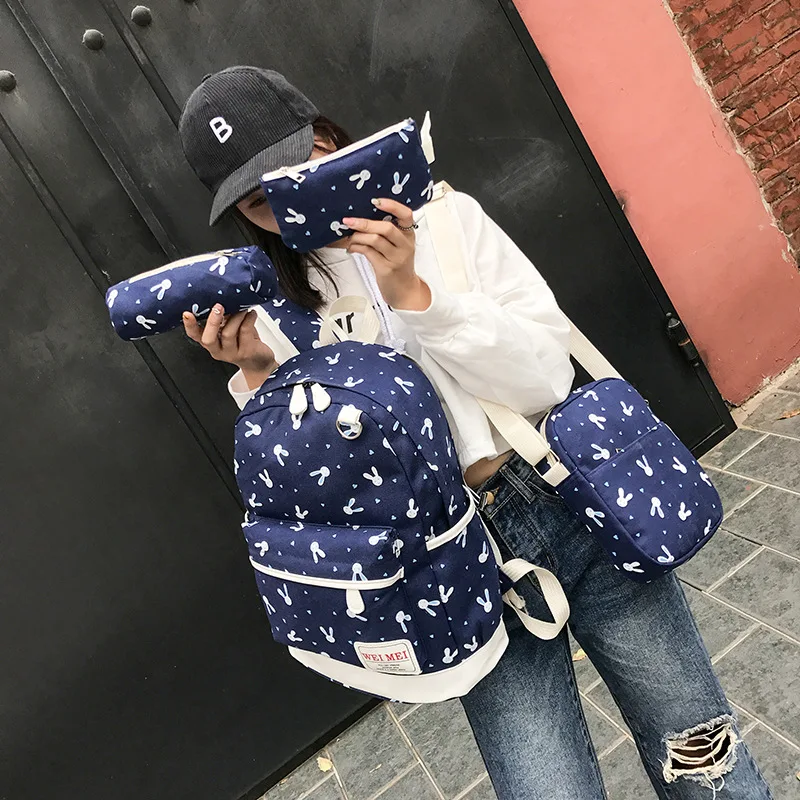 2019 New Style Canvas Printed Rabbit Four-piece Set Backpack Cute Schoolbag Large Capacity Backpack Batch
2019 New Style Canvas Printed Rabbit Four-piece Set Backpack Cute Schoolbag Large Capacity Backpack Batch