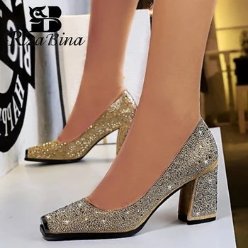 RIZABINA Women Fashion Pumps Shoes Beautiful Crystal Square Toe Shoes For Ladies Fancy Wedding Catwalk Show Footwear Size 34-40 
RIZABINA Women Fashion Pumps Shoes Beautiful Crystal Square Toe Shoes For Ladies Fancy Wedding Catwalk Show Footwear Size 34-40