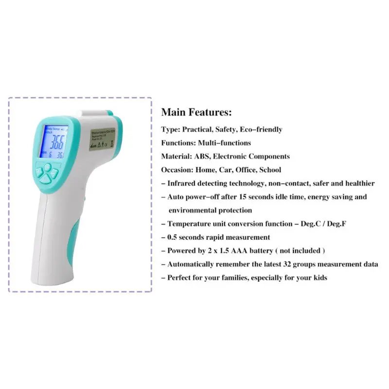 Non-contact Infrared Veterinary Digital Thermometer Alarm C/F Switchable Tool P31B
Non-contact Infrared Veterinary Digital Thermometer Alarm C/F Switchable Tool P31B