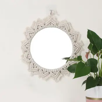 Macrame Mirror Handmade Tapestry Makeup Mirror Lighted Compact Home Bedroom Espejos Decorativos Wall Mirrors Decorations
Macrame Mirror Handmade Tapestry Makeup Mirror Lighted Compact Home Bedroom Espejos Decorativos Wall Mirrors Decorations