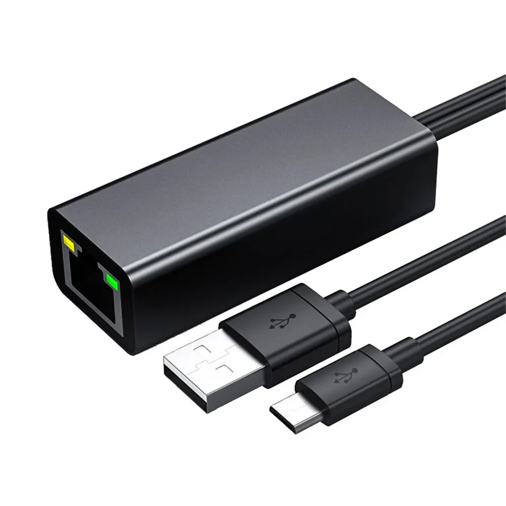 Ethernet NIC Adapter Micro USB to 10/100 Mbps RJ45 For Chromecast 100M Converter Replacement for Fire TV Stick TV Line
Ethernet NIC Adapter Micro USB to 10/100 Mbps RJ45 For Chromecast 100M Converter Replacement for Fire TV Stick TV Line