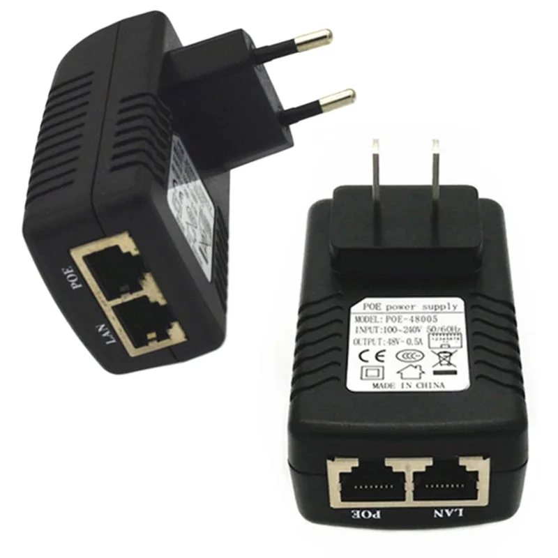 RJ45 POE Power Ethernet Adapter Power Injector RJ45 Adapter Connectors Power Supply 48V/0.5A US EU Plug POE Splitter Adapters
RJ45 POE Power Ethernet Adapter Power Injector RJ45 Adapter Connectors Power Supply 48V/0.5A US EU Plug POE Splitter Adapters