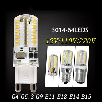 LED Lamp G4 G9 B15 Mini Light 2.5W AC 64 LED Bulb Chandelier Light 110/220V Super Bright COB Silicone Corn Bulbs G5.3 E12 E14
LED Lamp G4 G9 B15 Mini Light 2.5W AC 64 LED Bulb Chandelier Light 110/220V Super Bright COB Silicone Corn Bulbs G5.3 E12 E14