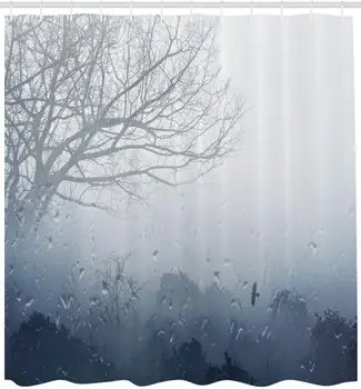 Forest Shower Curtain Raindrops Mystic Foggy Scenery Romantic Window Water Melancholia Therapy Lonely Tree Cloth Fabric Bathroom 
Forest Shower Curtain Raindrops Mystic Foggy Scenery Romantic Window Water Melancholia Therapy Lonely Tree Cloth Fabric Bathroom