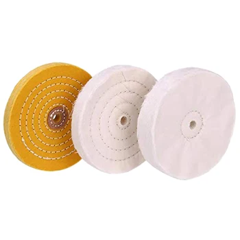 3-Piece 6-Inch Mirror Polishing Wheel Set Cotton Wheel for Bench Grinder Tools with 1/2 Inch Arbor Hole 
3-Piece 6-Inch Mirror Polishing Wheel Set Cotton Wheel for Bench Grinder Tools with 1/2 Inch Arbor Hole