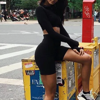 Zipper Casual Sports 2 Pieces Sets Sweat Suits Women Tracksuits Long Sleeve Outfits High Neck Elastic Sexy Crop Top Shorts M0412 
Zipper Casual Sports 2 Pieces Sets Sweat Suits Women Tracksuits Long Sleeve Outfits High Neck Elastic Sexy Crop Top Shorts M0412