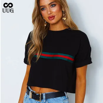 UUG 2020 Wild Slim Tees Women Print Letter T-shirt Casual White Black Short Sleeve Ladies Cotton Tops Summer Brand New Clothing
UUG 2020 Wild Slim Tees Women Print Letter T-shirt Casual White Black Short Sleeve Ladies Cotton Tops Summer Brand New Clothing