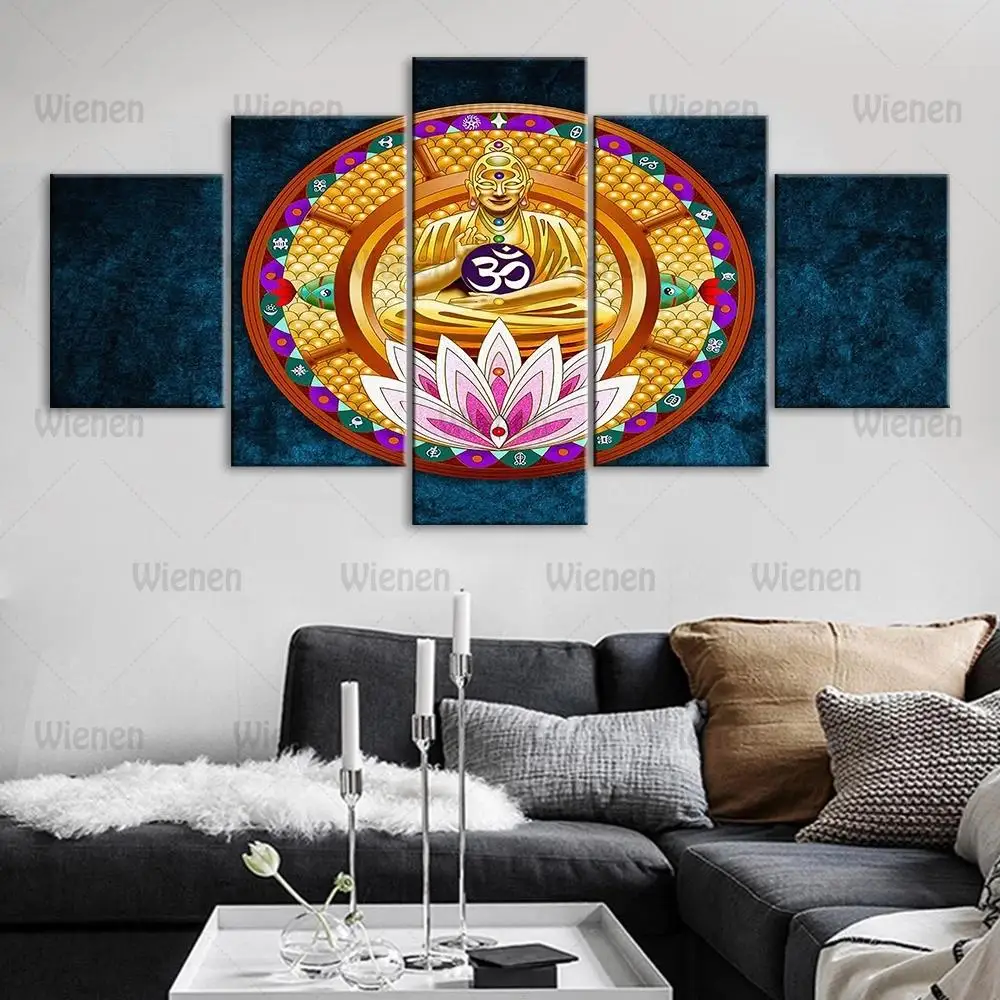 Home Decor 5 Pcs Canvas Painting Golden Buddha Pictures Wall Art Pink Lotus HD Prints Religion Modular Poster Frame For Bedroom
Home Decor 5 Pcs Canvas Painting Golden Buddha Pictures Wall Art Pink Lotus HD Prints Religion Modular Poster Frame For Bedroom