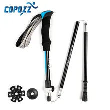 1 peça Dobrável de Alumínio Pólos Trekking Ultraleve 5 Seções Ajustável Dobrável Viagem Caminhadas Bengalas Alpenstock(China)