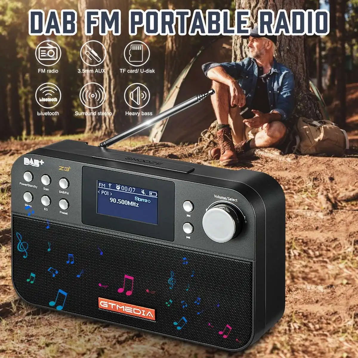 2.4 inch LCD Black and White Display Brightness Adjustment Radio Time Display DAB + Digitals Receiver Stereo Radio Portable Outd
2.4 inch LCD Black and White Display Brightness Adjustment Radio Time Display DAB + Digitals Receiver Stereo Radio Portable Outd