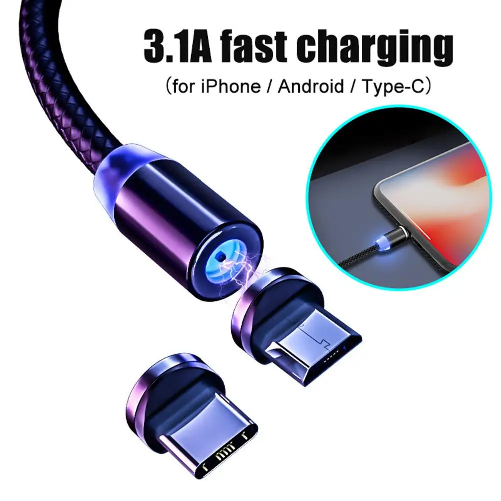 1/2 м 3 1 а Micro USB Type-C Магнитный кабель для быстрой зарядки и передачи данных Android iPhone |