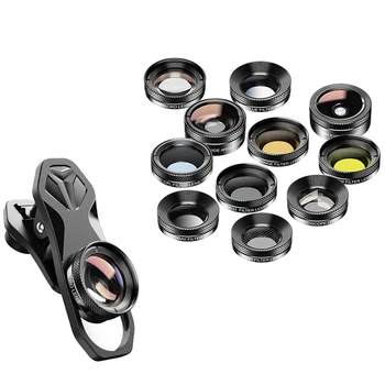 APEXEL 11 in 1 Camera Phone Lens Kit Wide Angle Macro Full Color/Grad Filter CPL ND Star Filter for iPhone Xiaomi All Smartphone
APEXEL 11 in 1 Camera Phone Lens Kit Wide Angle Macro Full Color/Grad Filter CPL ND Star Filter for iPhone Xiaomi All Smartphone