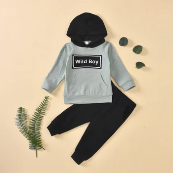 Fashion Hooded Cotton Hooded Suit Baby Letter Print Set Boys Hooded Long Sleeve Pocket Sweater Trousers Two Piece Set
Fashion Hooded Cotton Hooded Suit Baby Letter Print Set Boys Hooded Long Sleeve Pocket Sweater Trousers Two Piece Set
