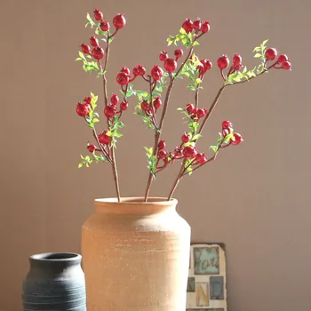 Explosion Models Green Leaf Small Pomegranate Fruit Red Berries Hawthorn Fruit fa cai guo Holly Fruit Christmas Decorative Photo
Explosion Models Green Leaf Small Pomegranate Fruit Red Berries Hawthorn Fruit fa cai guo Holly Fruit Christmas Decorative Photo
