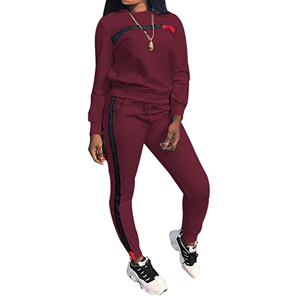 2019 New Brand Stripe Tracksuits 2 Set Piece Set Woman Casual O-Neck Tops Sweatshirt And Lace Up Pant Femme Sports Suits Outfit
2019 New Brand Stripe Tracksuits 2 Set Piece Set Woman Casual O-Neck Tops Sweatshirt And Lace Up Pant Femme Sports Suits Outfit