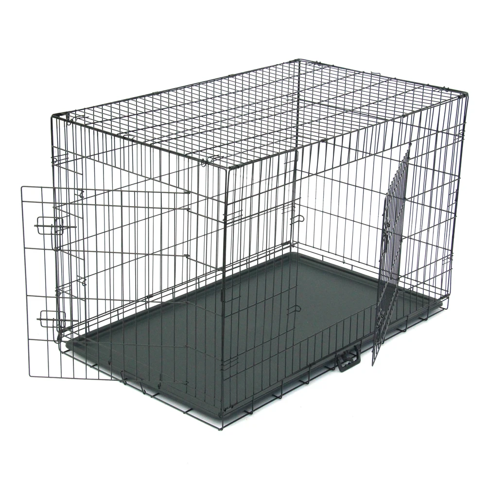 48" Pet Kennel Cat Dog Folding Steel Crate Animal Playpen Wire Metal Lock Easily with a Slide-bolt Latch with a durable black
48" Pet Kennel Cat Dog Folding Steel Crate Animal Playpen Wire Metal Lock Easily with a Slide-bolt Latch with a durable black