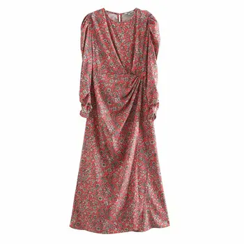 New women elegant o neck long sleeve print pleats slim long dress female flower pattern vestidos chic leisure dresses DS3424
New women elegant o neck long sleeve print pleats slim long dress female flower pattern vestidos chic leisure dresses DS3424