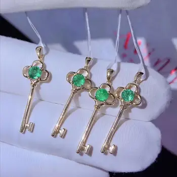 Elegant Lovely Key Clover Natural green emerald Pendant necklace S925 silver Natural gemstone necklace women girl party jewelery
Elegant Lovely Key Clover Natural green emerald Pendant necklace S925 silver Natural gemstone necklace women girl party jewelery