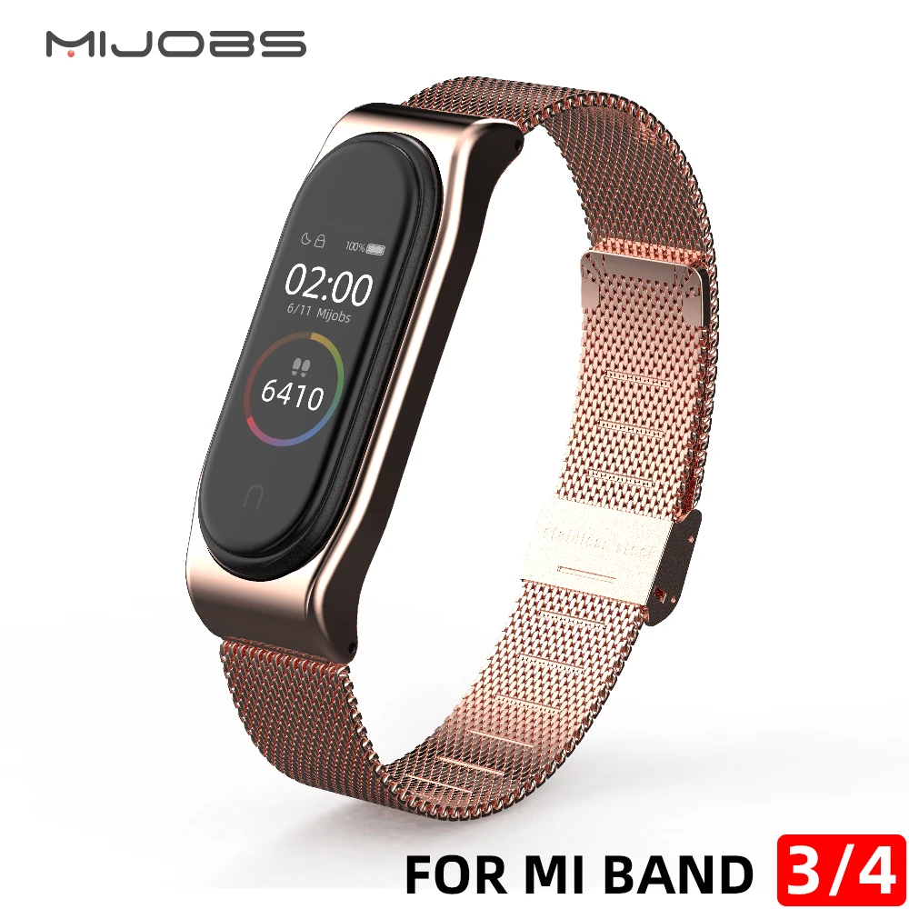 Mi band 4 наручный ремешок для Xiaomi Band 3 умный браслет металлический NFC глобальная