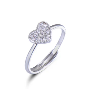 Wholesale Ring Sterling Silver Jewelry Heart Pattern Adjustable Size Popular Wedding Ring 925 Silver Engagement Ring with Box
Wholesale Ring Sterling Silver Jewelry Heart Pattern Adjustable Size Popular Wedding Ring 925 Silver Engagement Ring with Box