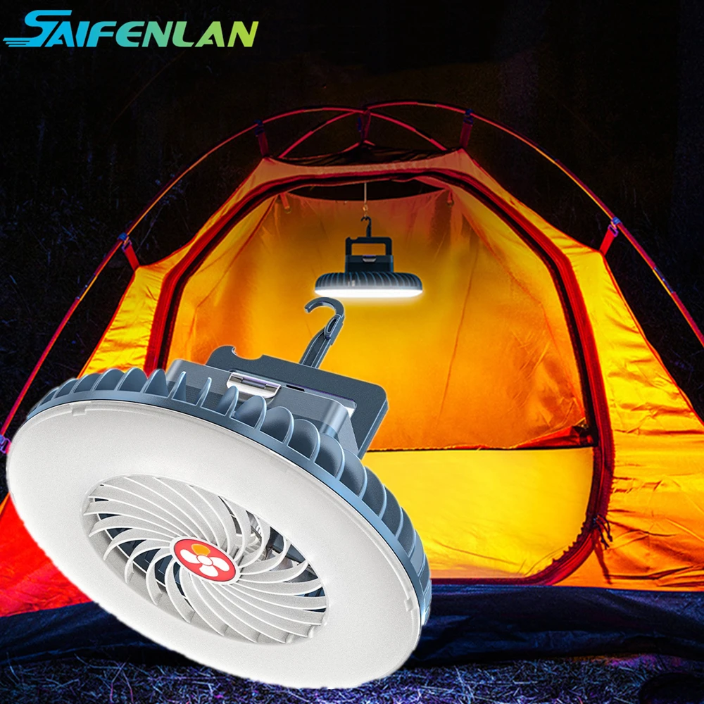 

Светодиодный вентилятор Светильник палатки, перезаряжаемое портативное наружное освещение, ночное освещение, кемпинг, аварисветильник, настольное кольцо, светильник