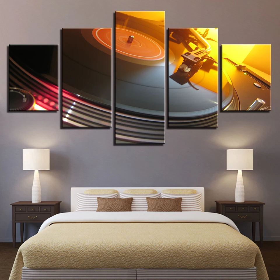 

No Framed Canvas 5Pcs Music DJ Console Turntables No Yaiba Wall Art Posters Pictures Home Decor Paintings Decorations