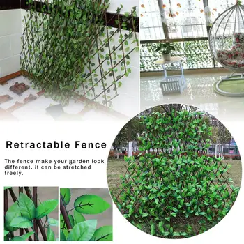 New Garden Fence Decoration Privacy Wood With Artificial Green Leaf Retractable Extension Fencing Home Countyard 40CM Height 
New Garden Fence Decoration Privacy Wood With Artificial Green Leaf Retractable Extension Fencing Home Countyard 40CM Height