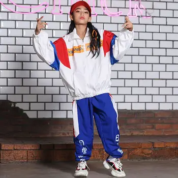Girls Jazz Dance Costumes Kids Hip Hop Long Sleeve Suit Boys Street Dance White Tops Blue Pants Child Modern Dancewear VO545
Girls Jazz Dance Costumes Kids Hip Hop Long Sleeve Suit Boys Street Dance White Tops Blue Pants Child Modern Dancewear VO545