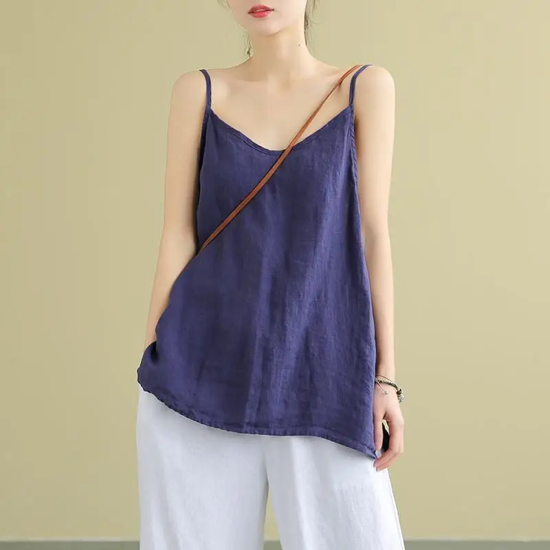 Pure cotton suspender vest women's 2021 summer new literature T-shirt Women's Top 2021-3-21
Pure cotton suspender vest women's 2021 summer new literature T-shirt Women's Top 2021-3-21