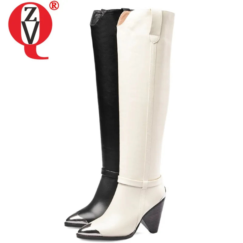 ZVQ autumn new knee high boots outside super high heels pointed toe handmade genuine leather plus size women shoes drop shipping
ZVQ autumn new knee high boots outside super high heels pointed toe handmade genuine leather plus size women shoes drop shipping