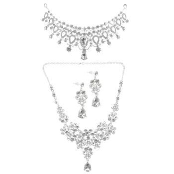 3Pcs Rhinestone Crystal Bridal Jewelry Sets Necklaces Earrings Tiaras Sets Beads Jewelry Sets Wedding Engagement Jewelry
3Pcs Rhinestone Crystal Bridal Jewelry Sets Necklaces Earrings Tiaras Sets Beads Jewelry Sets Wedding Engagement Jewelry