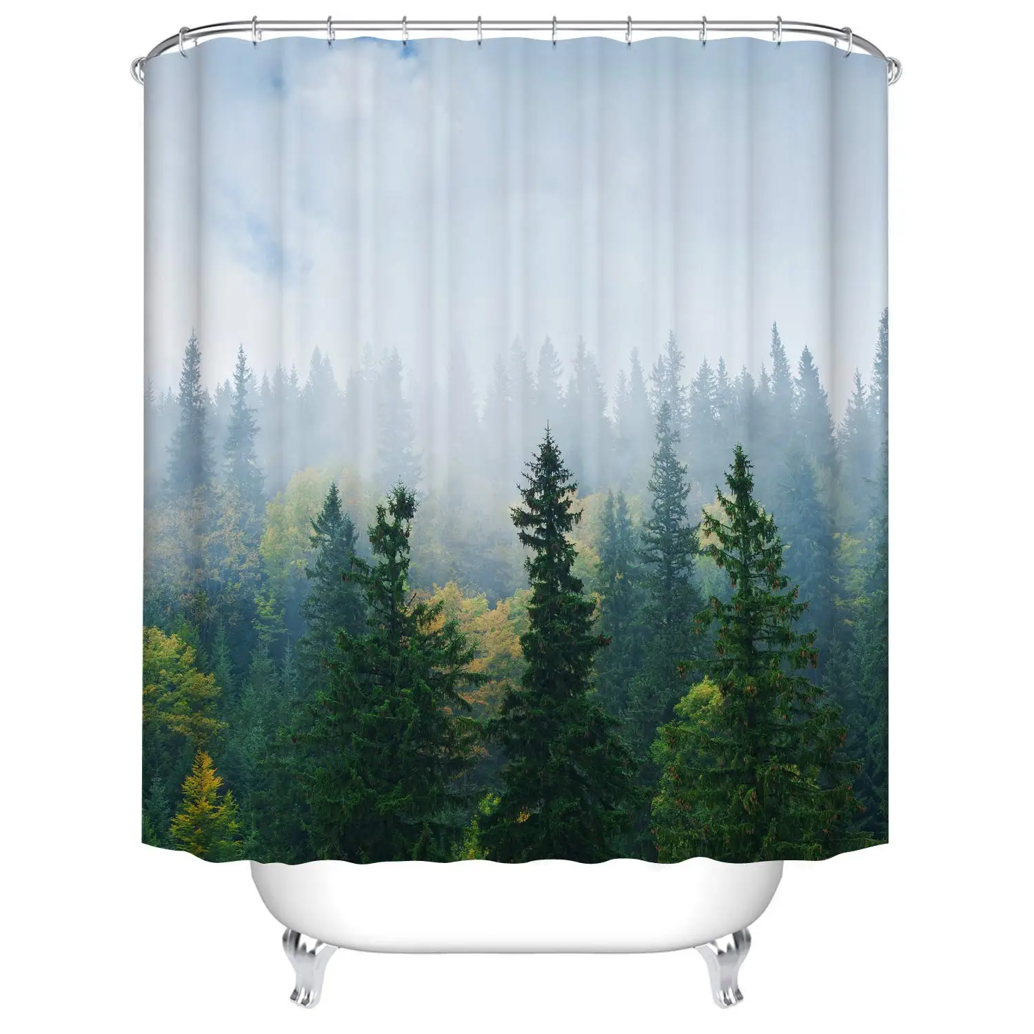 72''x72'' Landscape Shower Curtain Mystic Landscape Foggy Scene PaintingPattern Waterproof Polyester Shower Curtain with Hooks
72''x72'' Landscape Shower Curtain Mystic Landscape Foggy Scene PaintingPattern Waterproof Polyester Shower Curtain with Hooks