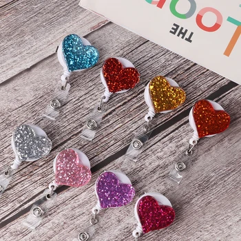 1PC Creative Heart Shape Retractable Nurse Badge Reel Clip Sequins Bling Love Series IC ID Card Badge Holder Office Supplies
1PC Creative Heart Shape Retractable Nurse Badge Reel Clip Sequins Bling Love Series IC ID Card Badge Holder Office Supplies
