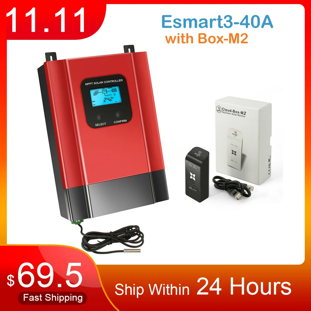 40A 60A Solar Charge Controller ESmart3 48V 36V 24V 12V Auto Backlight LCD Max 150VDC Input Energy Saving RS485 Port
40A 60A Solar Charge Controller ESmart3 48V 36V 24V 12V Auto Backlight LCD Max 150VDC Input Energy Saving RS485 Port