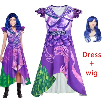 Movie Descendants 3 Mal Bertha Maleficent Long Live Evil Straight Purple Jumpsuits Cosplay costume halloween kids Girl dress up 
Movie Descendants 3 Mal Bertha Maleficent Long Live Evil Straight Purple Jumpsuits Cosplay costume halloween kids Girl dress up