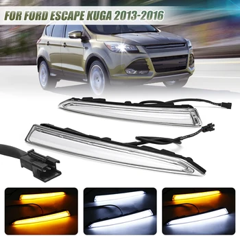 Pair Car For Ford Kuga Escape 2013 2014 2015 2016 Daytime Running Light DRL LED Fog Lamp Cover With Yellow Turn Signal Function
Pair Car For Ford Kuga Escape 2013 2014 2015 2016 Daytime Running Light DRL LED Fog Lamp Cover With Yellow Turn Signal Function
