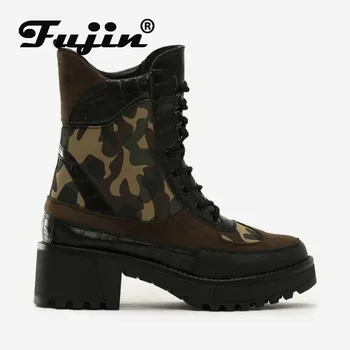 Fujin Women's Boots Fashion Hight Top Camouflage Shoes Women's Boots Wear Resistant Rubber Shoes Outdoor Hiking Canvas Shoes 
Fujin Women's Boots Fashion Hight Top Camouflage Shoes Women's Boots Wear Resistant Rubber Shoes Outdoor Hiking Canvas Shoes