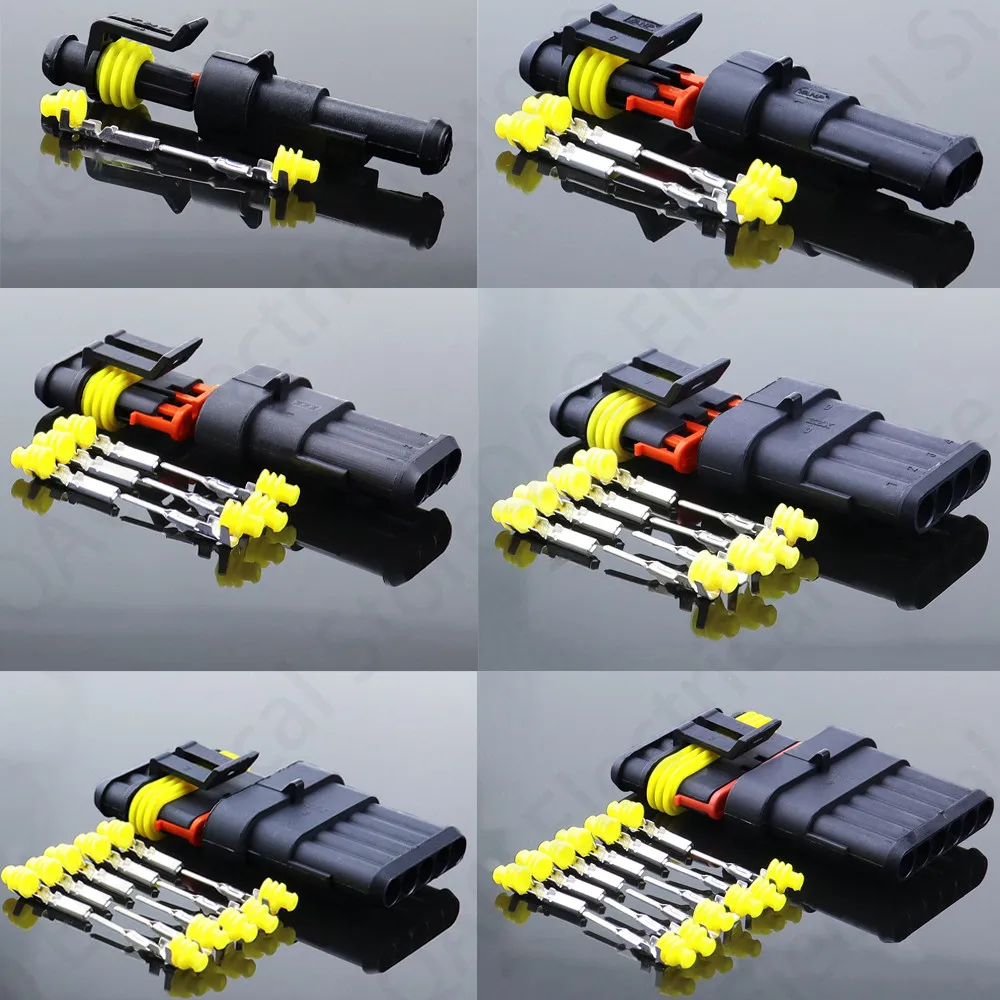 2-5sets Kit 2 pin 1/2/3/4/5/6 pins Way AMP Super seal Waterproof Electrical Wire Connector Plug for car waterproof connector
2-5sets Kit 2 pin 1/2/3/4/5/6 pins Way AMP Super seal Waterproof Electrical Wire Connector Plug for car waterproof connector