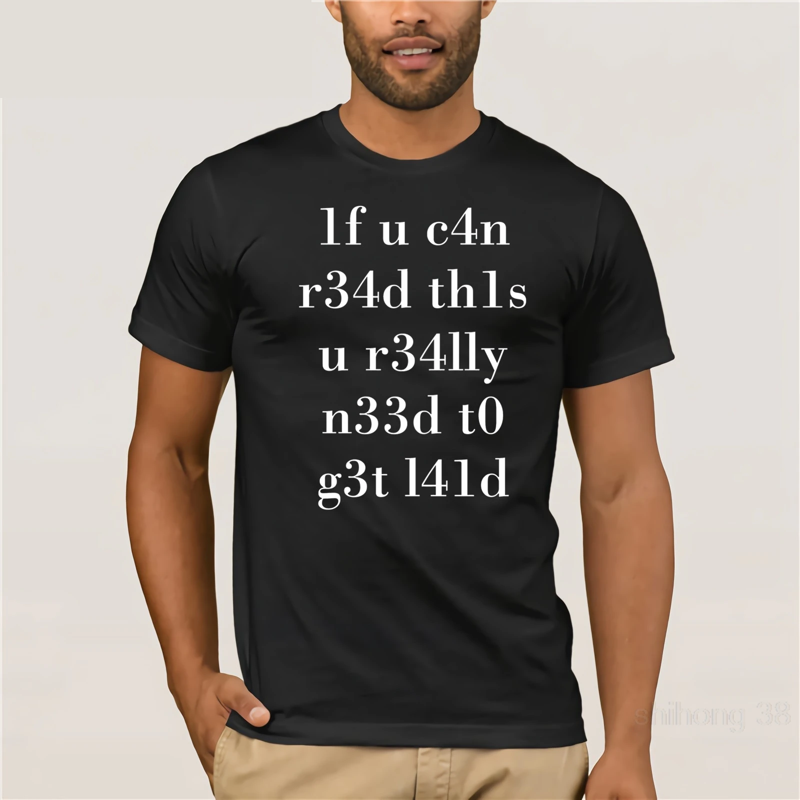 Leet Speak 1337 Ironic Unisex T-Shirt Black T-shirt Men's Round Neck Short-Sleeve Cotton T-Shirt
Leet Speak 1337 Ironic Unisex T-Shirt Black T-shirt Men's Round Neck Short-Sleeve Cotton T-Shirt