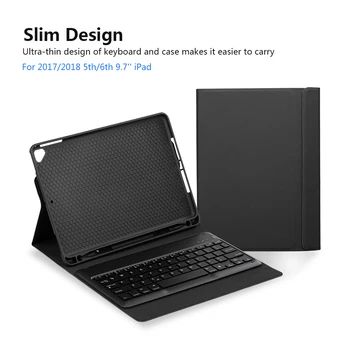 Protective Case with Backlight BT Keyboard Compatible with 2017/2018 5th/6th 9.7'' for iPad (Black Case+Black Keyboard)
Protective Case with Backlight BT Keyboard Compatible with 2017/2018 5th/6th 9.7'' for iPad (Black Case+Black Keyboard)