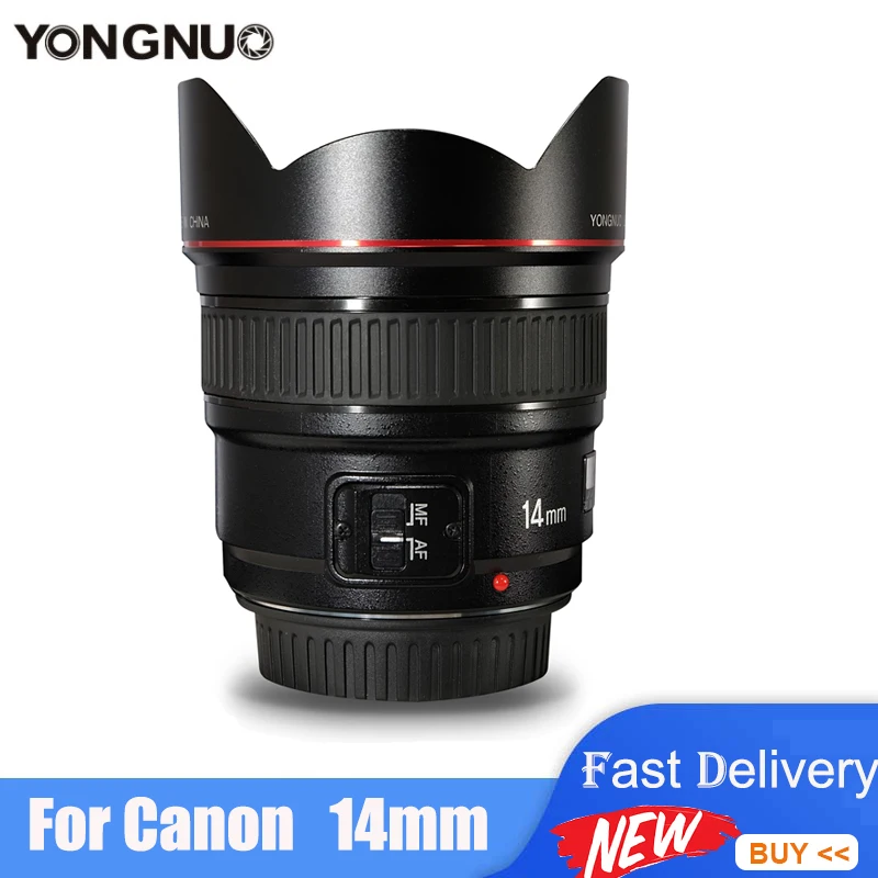 

YONGNUO YN14mm F2.8 14mm AF MF Autofocus Ultra Wide Angle Prime Lens 14mm for Canon 5D Mark III IV 800D 760D 80D 7D DSLR Camera