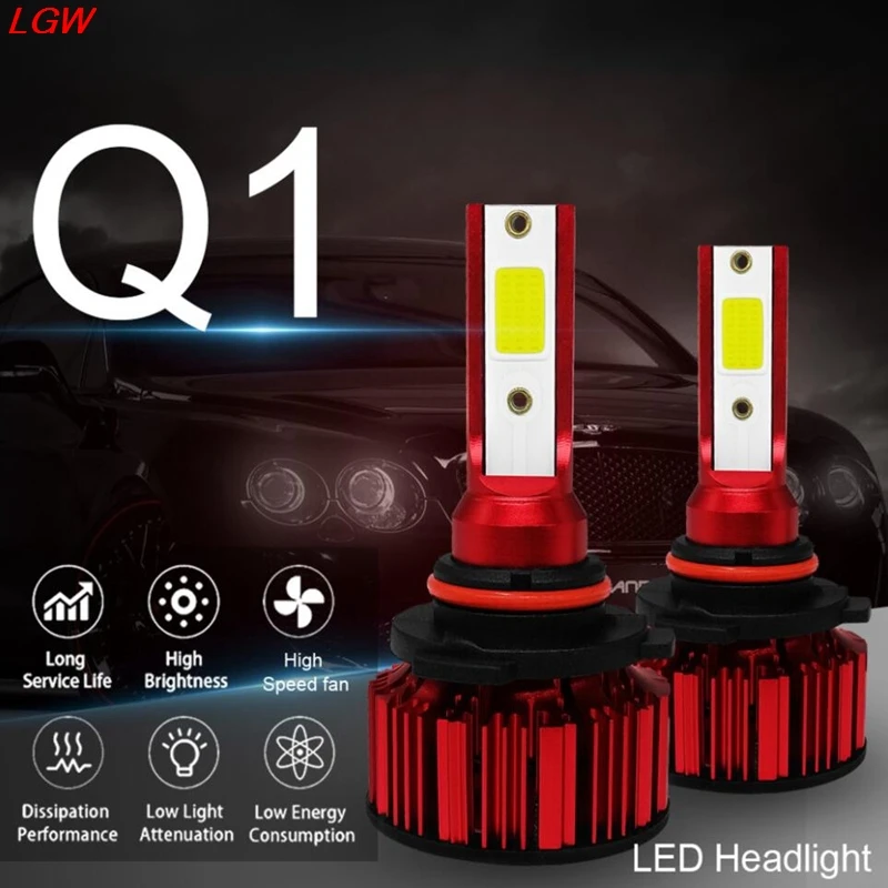 

2pcs Q1 car LED Scheinwerfer H4 H7 H8 H9 H11 9005 9006 50w 6000K bulb headlight car led light hernia lamp p21w led w5w led