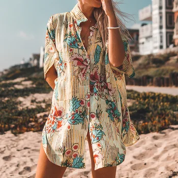 Women Beach Shirt Long Rashguard Thin Chiffon Tunic Summer Swimsuit Cover Up Bohemian Blouse Women's Beach Windbreaker Coat 
Women Beach Shirt Long Rashguard Thin Chiffon Tunic Summer Swimsuit Cover Up Bohemian Blouse Women's Beach Windbreaker Coat