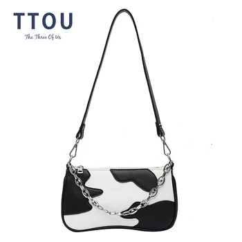 TTOU Milk Cow Print Women's Bag Fashion Women Handbags Baguette Shape Female Shoulder Bag Underarm Women Bag 2020 clucth purses
TTOU Milk Cow Print Women's Bag Fashion Women Handbags Baguette Shape Female Shoulder Bag Underarm Women Bag 2020 clucth purses