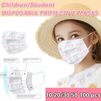 Lovely Cat Cartoon Print Child Mask Dustproof 3-Ply Disposable Masks Breathable Soft Face Mask Kids Mask 10/20/30/50/100 PCs
Lovely Cat Cartoon Print Child Mask Dustproof 3-Ply Disposable Masks Breathable Soft Face Mask Kids Mask 10/20/30/50/100 PCs
